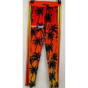 Rockstar Original‎ Mens Sweatpants Size S Orang Palm Tree Image  Drawstring Poly